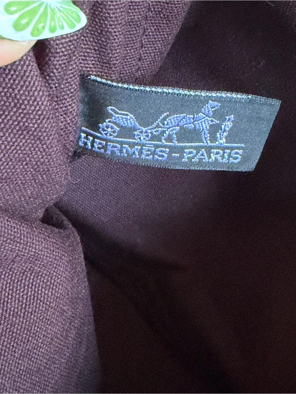 Hermes Black and Deep Plum Canvas Messenger Tote
